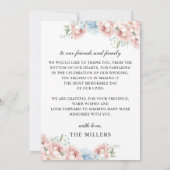 シンプル赤面エレガントフローラ写真結婚の サンキューカード (裏面)