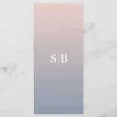 シンプル赤面グラデーションピンク&ダスティブルーのメ結婚ニュー メニュー (裏面)