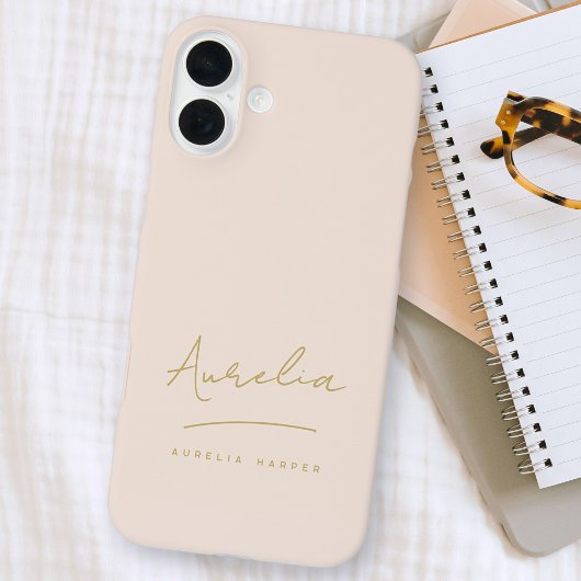 シンプル赤面シック文字モノグラム金ゴールド Case-Mate iPhoneケース