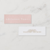 シンプル赤面スタイリッシュピンクリフェイクネン美しいスパ3 スキニー名刺 (正面/裏面)