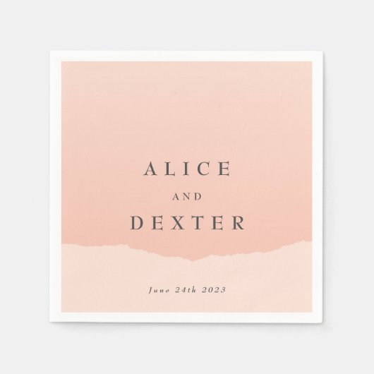 シンプル赤面ズパーソナライズされたナ結婚プキンス スタンダードカクテルナプキン (正面)