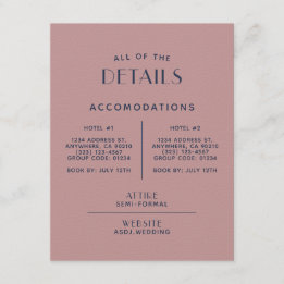 シンプル赤面ネービ結婚ーズ詳細囲い エンクロージャーカード