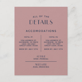 シンプル赤面ネービ結婚ーズ詳細囲い エンクロージャーカード