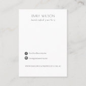 シンプル赤面ハートネックレスイヤリングロゴ表示 名刺 (裏面)