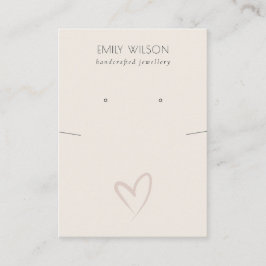 シンプル赤面ハート首飾りイヤリングディスプレイ 名刺