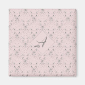 シンプル赤面ピエレガントンクグリッターパターンモノグラム マグネット (正面)