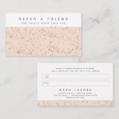 シンプル赤面ピンクと金ゴールドピパーソナライズされたーチ 紹介カード (正面/裏面)