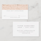 シンプル赤面ピンクと金ゴールドプロフェッショナルピーチ 予約カード (正面/裏面)