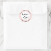 シンプル赤面ピンクのカスタムロゴの追加 ラウンドシール (バッグ)