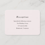 シンプル赤面ピンクのシック小さな結婚詳細カード エンクロージャーカード (正面)