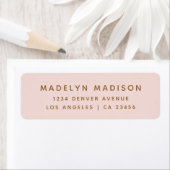 シンプル赤面ピンクエレガント差出人住所 ラベル (インサイチュ)