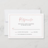 シンプル赤面ピンクエレガ縁どントウェディング 出欠カード (正面)