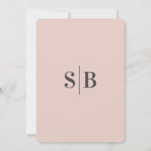 シンプル赤面ピンクカ無地のラーブライダルシャワー 招待状 (裏面)