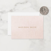 シンプル赤面ピンクスタイリッシュミニマルSqu ノートカード (正面/裏面インサイチュ)