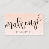 シンプル赤面ピンク手書き筆跡 名刺 (正面)