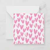 シンプル赤面ピンク水色モノグラム  ノートカード (裏面)