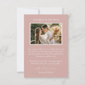 シンプル赤面ピンク結婚ズ サンキューカード (裏面)