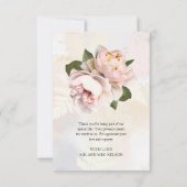 シンプル赤面フラワーフォト結婚ズサンキューカード サンキューカード (裏面)