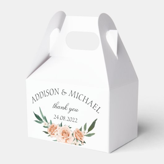 シンプル赤面フローラ結婚の フェイバーボックス (正面サイド)