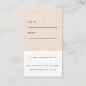 シンプル赤面ミニマルセラミックのテクスチャ価格ラベル 名刺 (裏面)