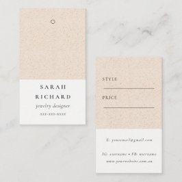 シンプル赤面ミニマルセラミックのテクスチャ価格ラベル 名刺