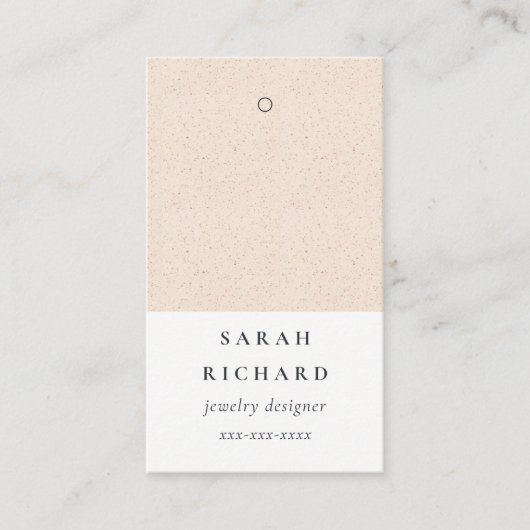 シンプル赤面ミニマルセラミックのテクスチャ価格ラベル 名刺 (正面)