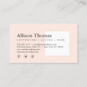 シンプル赤面ミニマル/ピーチスクエアモダン 名刺 (裏面)