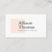 シンプル赤面ミニマル/ピーチスクエアモダン 名刺 (正面)