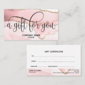シンプル赤面モダンピンクアゲートギフトカード 名刺 (正面/裏面)
