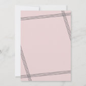 シンプル赤面モダンピンクバースデーパーティー 招待状 (裏面)