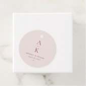 シンプル赤面モダンブラウンモノグラム結婚ズ フェイバータグ (インサイチュ)