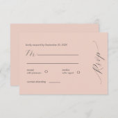 シンプル赤面モダンRSVP 出欠カード (正面/裏面)