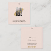 シンプル赤面ロゴソーシャルメディアの価格ぶら下がったラベル スクエア名刺 (正面/裏面)