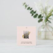 シンプル赤面ロゴソーシャルメディアの価格ぶら下がったラベル スクエア名刺 (スタンド正面)