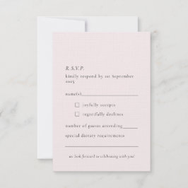 シンプル赤面淡い色のデリケートなソフトピンクミニマル色 出欠カード