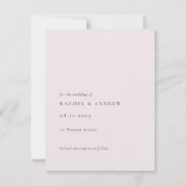 シンプル赤面淡い色のロマンチックなソフトミニマルバラピンク セーブザデート (裏面)