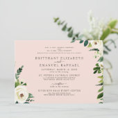 シンプル赤面白フローラ両親結婚の 招待状 (スタンド正面)