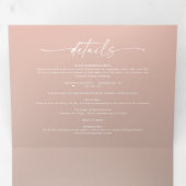 シンプル赤面結婚ピンクズグラデーションス 三つ折り招待状 (内部最初)