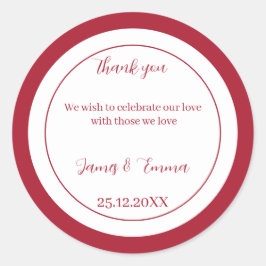 シンプル赤 ラウンドシール