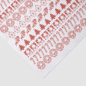 シンプル赤/白のクリスマスアイコンのパターン 薄葉紙 (詳細)