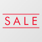 シンプル赤SALEストア割引プロモーション ウィンドウサイン (シート)