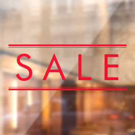 シンプル赤SALEストア割引プロモーション ウィンドウサイン