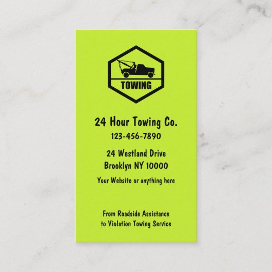 シンプル車のはっきりした牽引名刺 名刺 (正面)