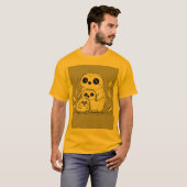 シンプル輪郭と形状パンダデザイン Tシャツ (正面フル)