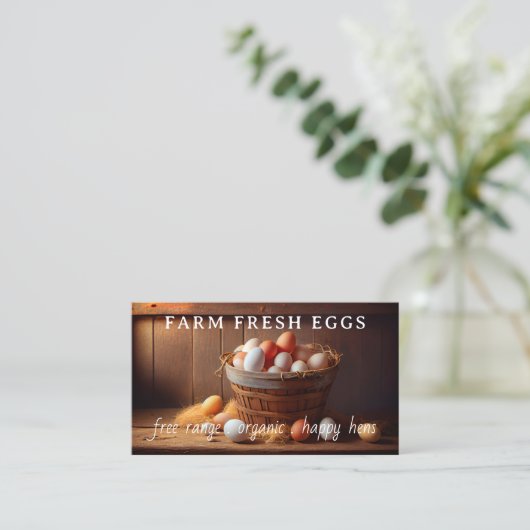 シンプル農場生卵チキンエッグコック 名刺 (スタンド正面)