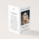 シンプル追悼写真フォルダー祈りの言葉カード (外部)