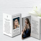 シンプル追悼写真フォルダー祈りの言葉カード