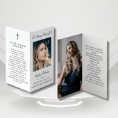 シンプル追悼写真フォルダー祈りの言葉カード