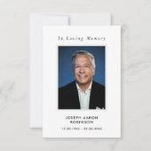 シンプル追悼写真悔やみや弔慰記念祈りの言葉カード (正面)