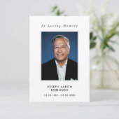 シンプル追悼写真悔やみや弔慰記念祈りの言葉カード (スタンド正面)